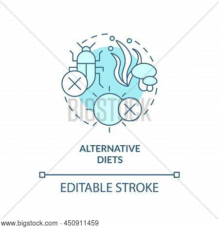 Alternative Diets Turquoise Concept Icon. Food Security Approaches Abstract Idea Thin Line Illustrat