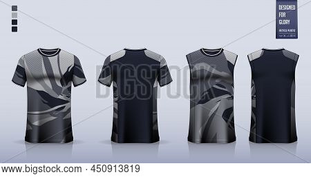 T-shirt Mockup, Sport Shirt Template Design For Soccer Jersey, Football Kit. Tank Top For Basketball