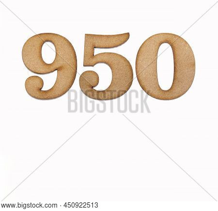 Number 950 - Piece Of Wood Isolated On White Background
