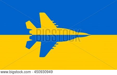 War In Ukraine. The Legendary Ghost Of Kyiv, Ukrainian Mig-29 Fighter Against The Background Of A Bl