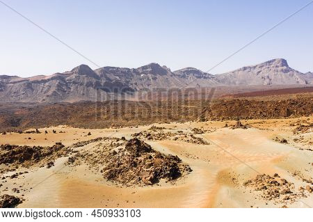 Mars The Red Planet's Desert Landscape. Teide National Park. Beautiful View Of The Teide Volcano. De