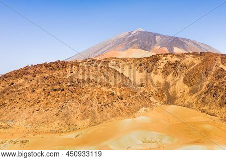 Mars The Red Planet's Desert Landscape. Teide National Park. Beautiful View Of The Teide Volcano. De
