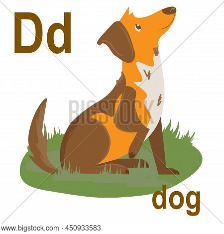 Cute Doggie, The Abc Of Children's Wall Art. Postcards With The Alphabet. Poster With Children's Alp