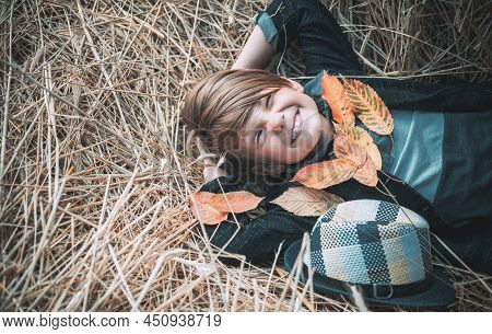 Sale For Entire Autumn Collection, Incredible Discounts And Wonderful Choice. Kid Boy Holding Gold L