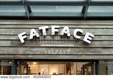 Belfast, Uk- Feb 19, 2022: Fatface Clothing Store  In Belfast Northern Ireland.