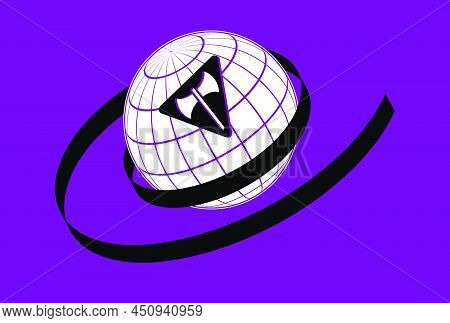 Labrys Lesbian Pride Subculture Symbol. Vector Illustration. The Ground, Painted In The Colors Of Th