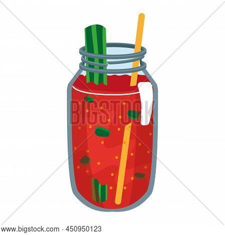 Isolated Strawbery Juice Food Healthy Nutrition Vector Illustration