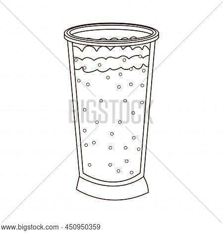 Isolated Pinneapple Juice Draw Food Healthy Nutrition Vector Illustration