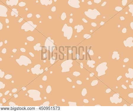 Deer Skin Texture Seamless Pattern. Vector Background On Beige Surface Perfect Use For Fabric, Wallp