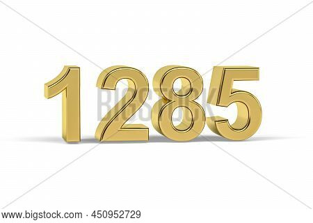 Golden 3d Number 1285 - Year 1285 Isolated On White Background - 3d Render