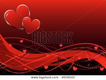 abstrakt Valentinstag red Hearts und Wellen