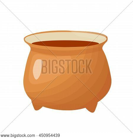 A Witch's Cauldron With A Potion. A Leprechaun Pot, Cast-iron Porridge Dishes. Vector Stock Illustra