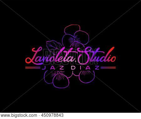 Hand Drawn Flower Logo Design Vector Illustration