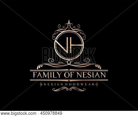Letter Nh Luxury Logo Template In Vector Illustration