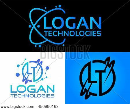 Abstract Technology Logo. Initial Letter Lt Logo Template Design