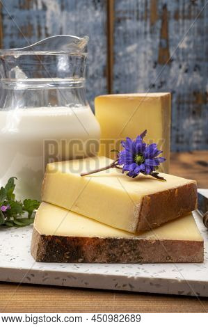 French Cheese Collection, Comte Cheese Made From Unpasteurized Cow's Milk In Franche-comte, France