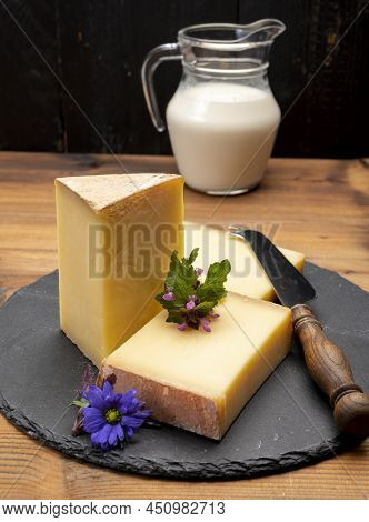 French Cheese Collection, Comte Cheese Made From Unpasteurized Cow's Milk In Franche-comte, France