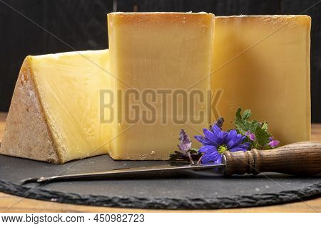 French Cheese Collection, Comte Cheese Made From Unpasteurized Cow's Milk In Franche-comte, France