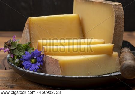 French Cheese Collection, Comte Cheese Made From Unpasteurized Cow's Milk In Franche-comte, France