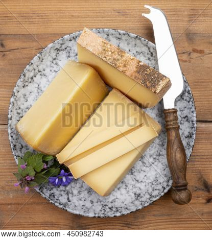 French Cheese Collection, Comte Cheese Made From Unpasteurized Cow's Milk In Franche-comte, France
