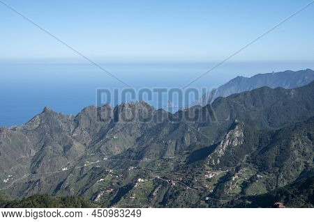 Panoramic View On Green Mountains Of Anaga National Park, North Of Tenerife, Canary Islands, Spain