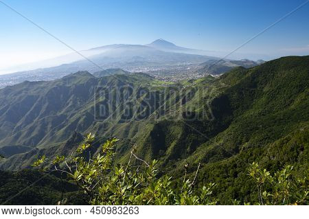 Panoramic View On Green Mountains Of Anaga National Park, North Of Tenerife, Canary Islands, Spain