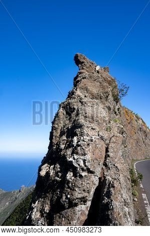 Driving On Narrow Roads In Anaga National Park, North Of Tenerife, Canary Islands, Spain