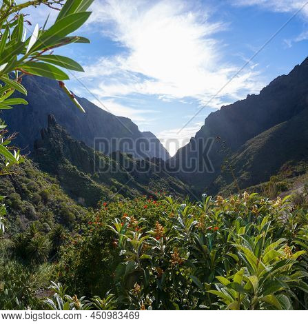 Mountains Range In Rural De Teno Park Near Isolated Village Masca On Tenerife, Canary Islands, Spain