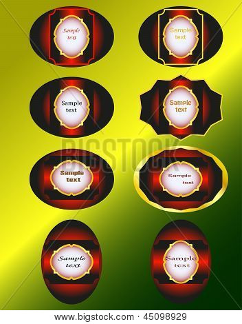 Set etiquetas negras rojas