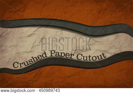Crushed Paper Cut Out Background Vintage Style Old Aged Ancient Look With Texture Vector Illustratio