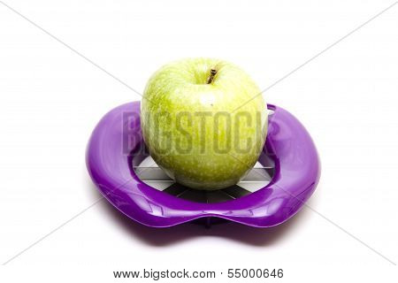 Purple Apple divisor with Green Apple on white background