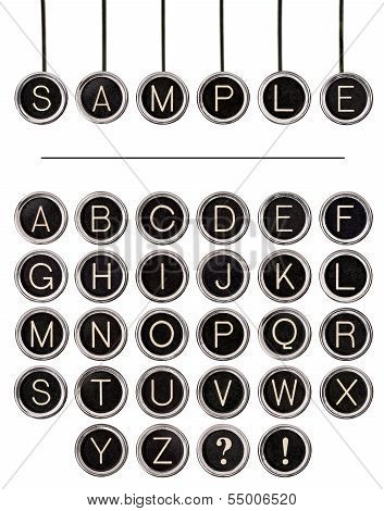 Vintage Typewriter Keys Word Kit