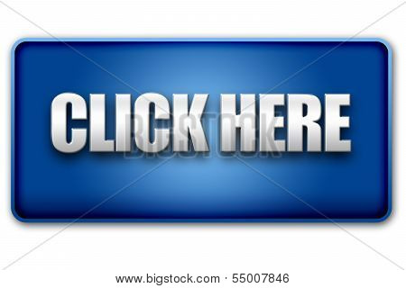 Click Here 3D Blue Button On White Background