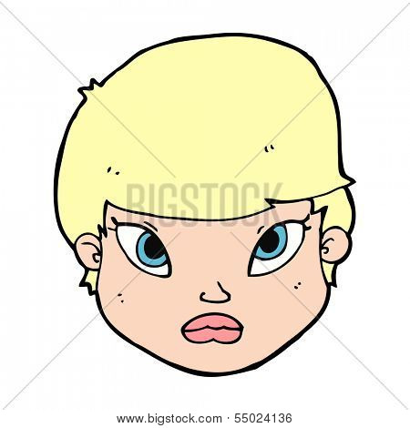 cartoon serious face