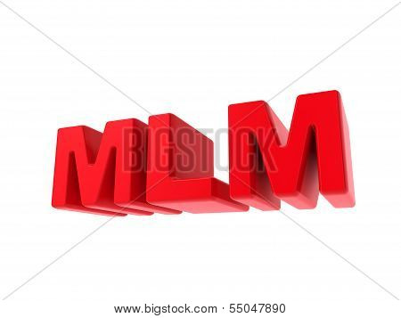 MLM - Red Text Isolated on White.