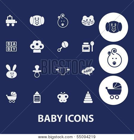 baby, children, toys icons