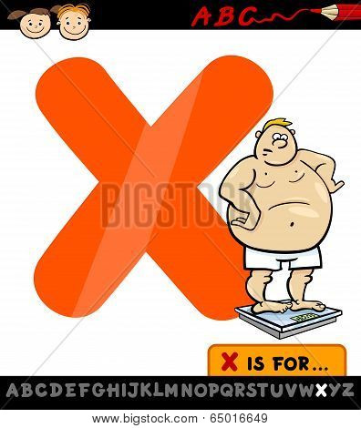 Letter X With Xl Cartoon Illustration