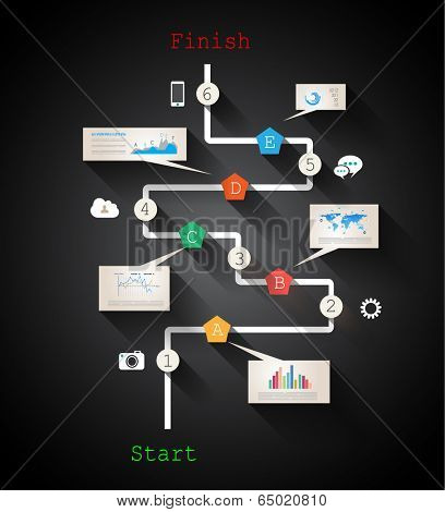 Original Style Infographic Template to display your data. 3D Effect and blend-made shadows, ready to cut and paste on evry surface