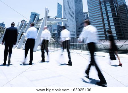 Business people in motion.