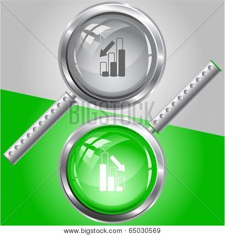 Graph degress. Raster magnifying glass.