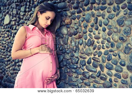 Beautiful young pregnant woman