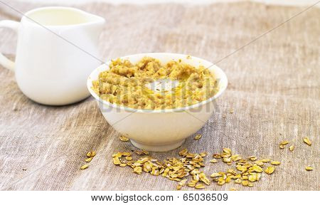 Porrige And White Milk Jug