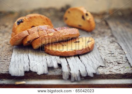 Rusks On Wooden Background