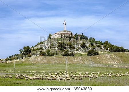 Statue Of Christ The Otero In Palencia, Spain
