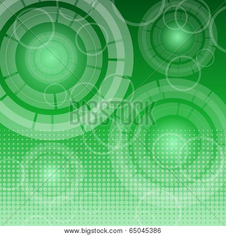 Abstract Technology On Green Background