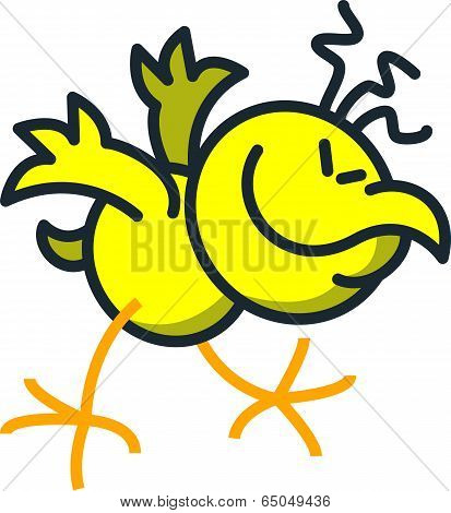 Cool chicken partying enthusiastically