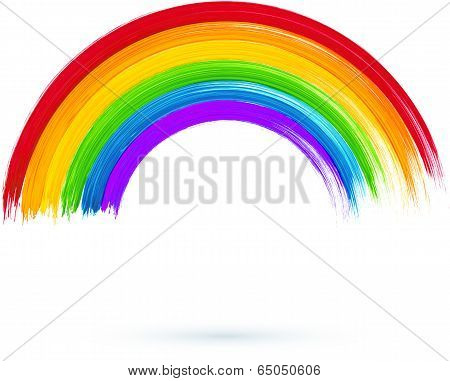 Acrylic painted rainbow, vector illustration