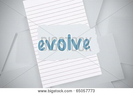 The word evolve against digitally generated grid paper strewn