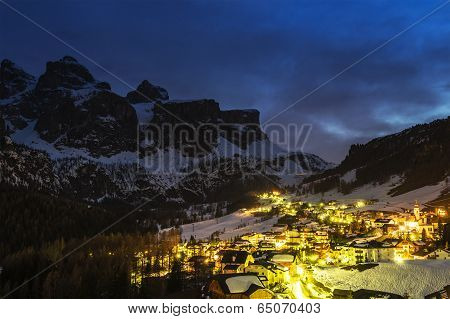 Colfosco In Badia, Night Landscape