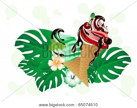 Cherry And Mint Ice Cream